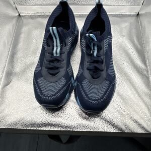 Crane Men's Navy Blue Light Blue Low Top Lace-Up Athletic Sneaker Solid